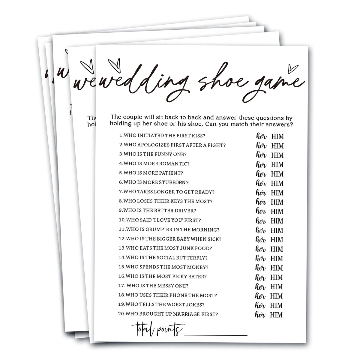 Wybgno bridal shower game cards set of 25 for a fun engagement party activity
