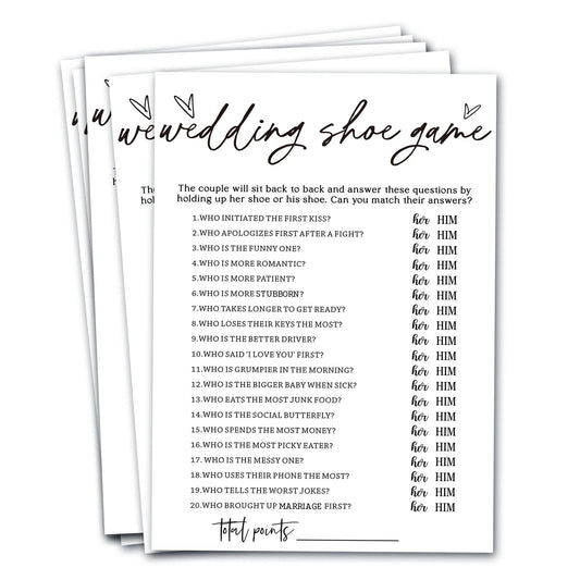 Wybgno bridal shower game cards set of 25 for a fun engagement party activity