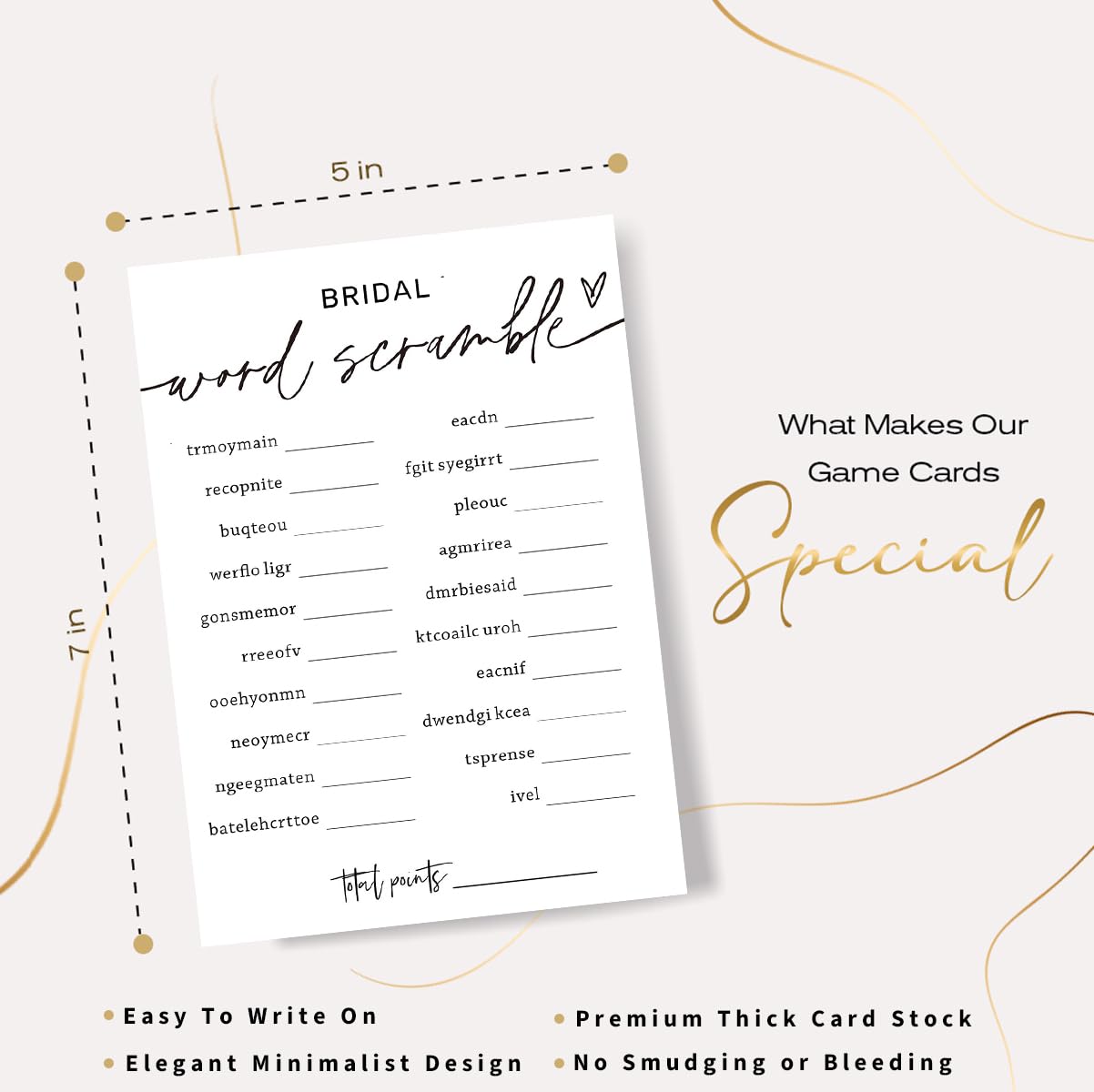 Wybgno bridal shower answer card as a keepsake after the party
