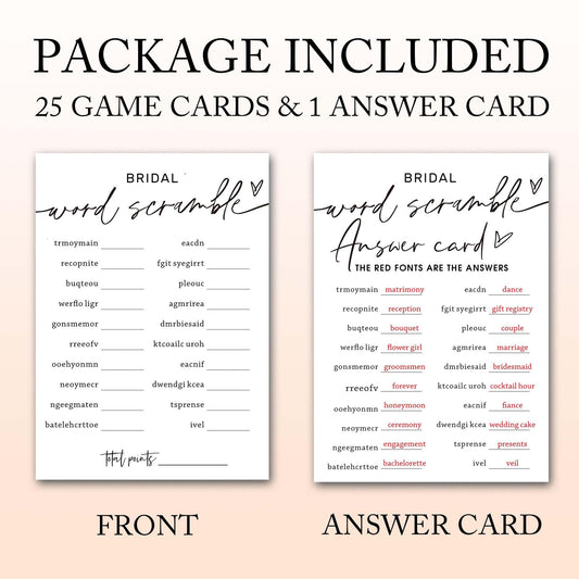 Wybgno bridal shower game cards stacked for easy writing and signing