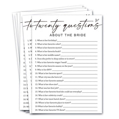 Wybgno bridal shower games cards 5x7 inches for easy writing and quick learning