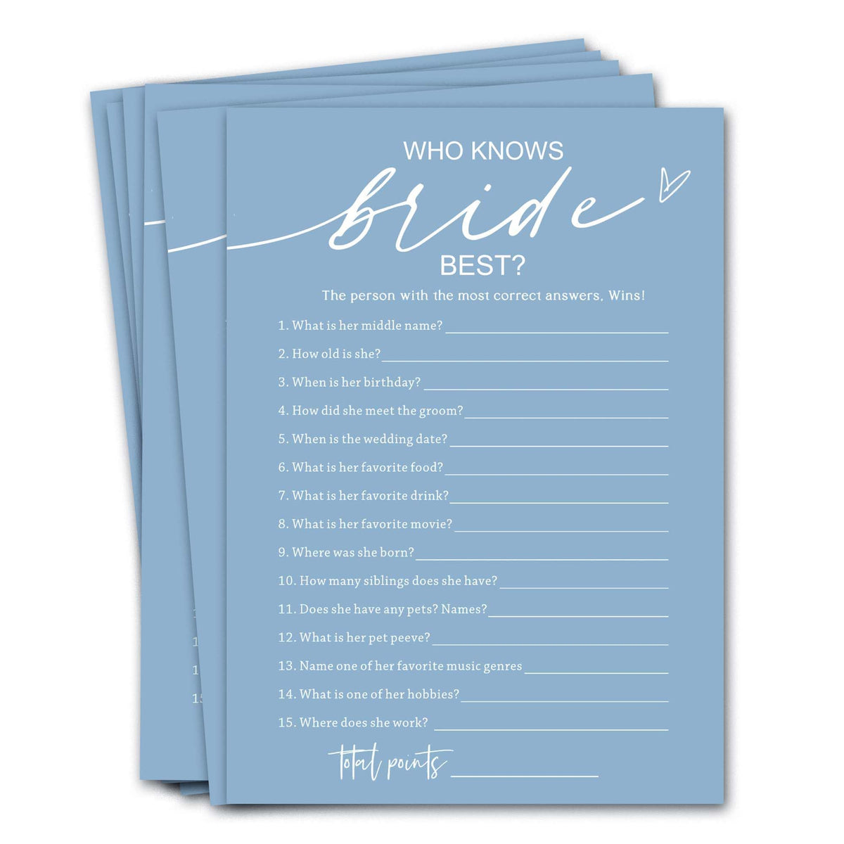 Wybgno Who Knows The Bride Best bridal shower cards for lively guest interaction