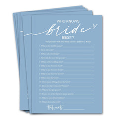 Wybgno Who Knows The Bride Best bridal shower cards for lively guest interaction
