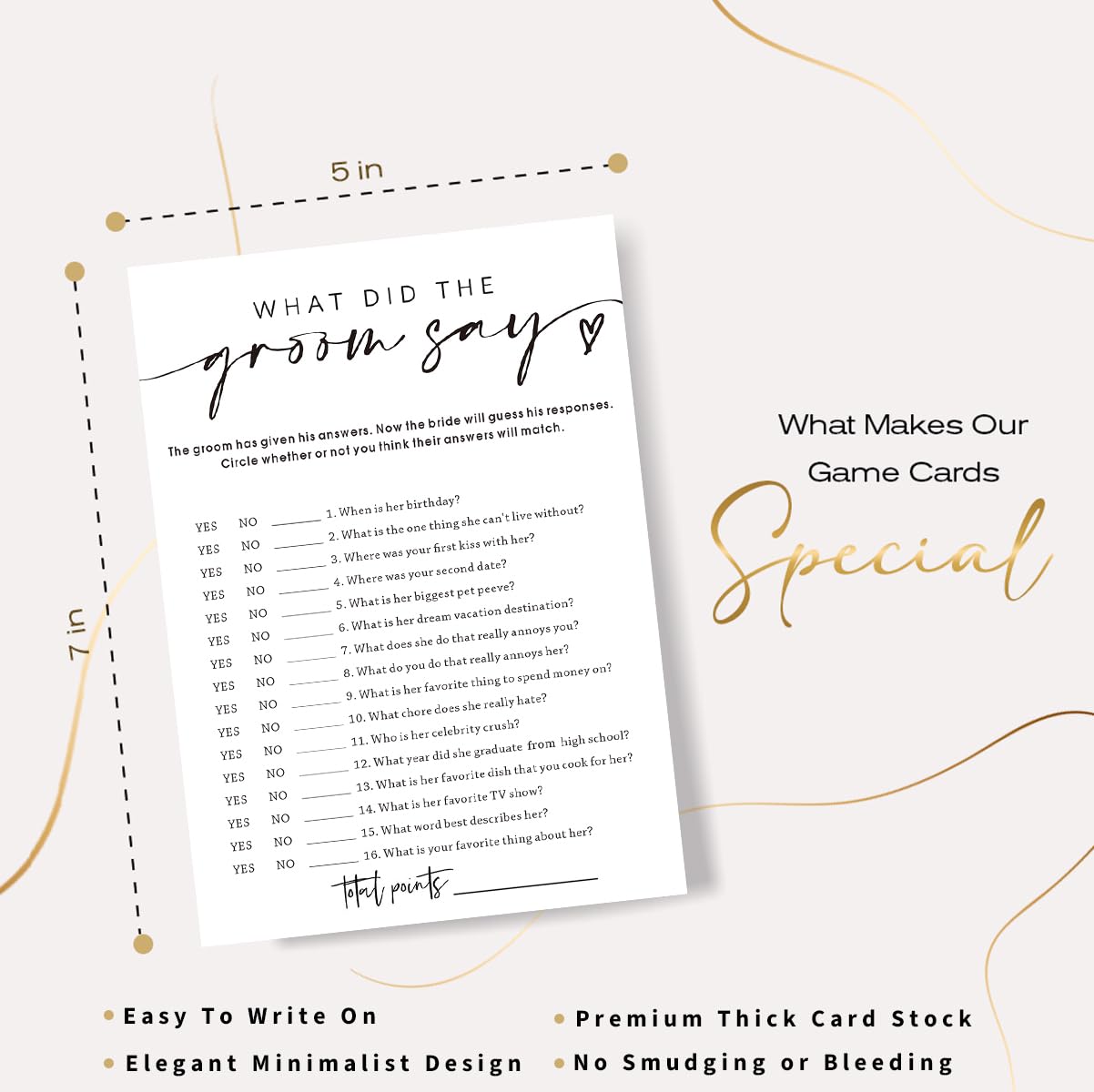 Wybgno bridal shower game cards ready to substitute for guest book moments