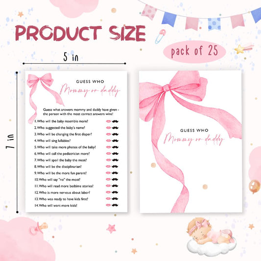 Wybgno double-sided baby shower game cards for more fun and versatility.