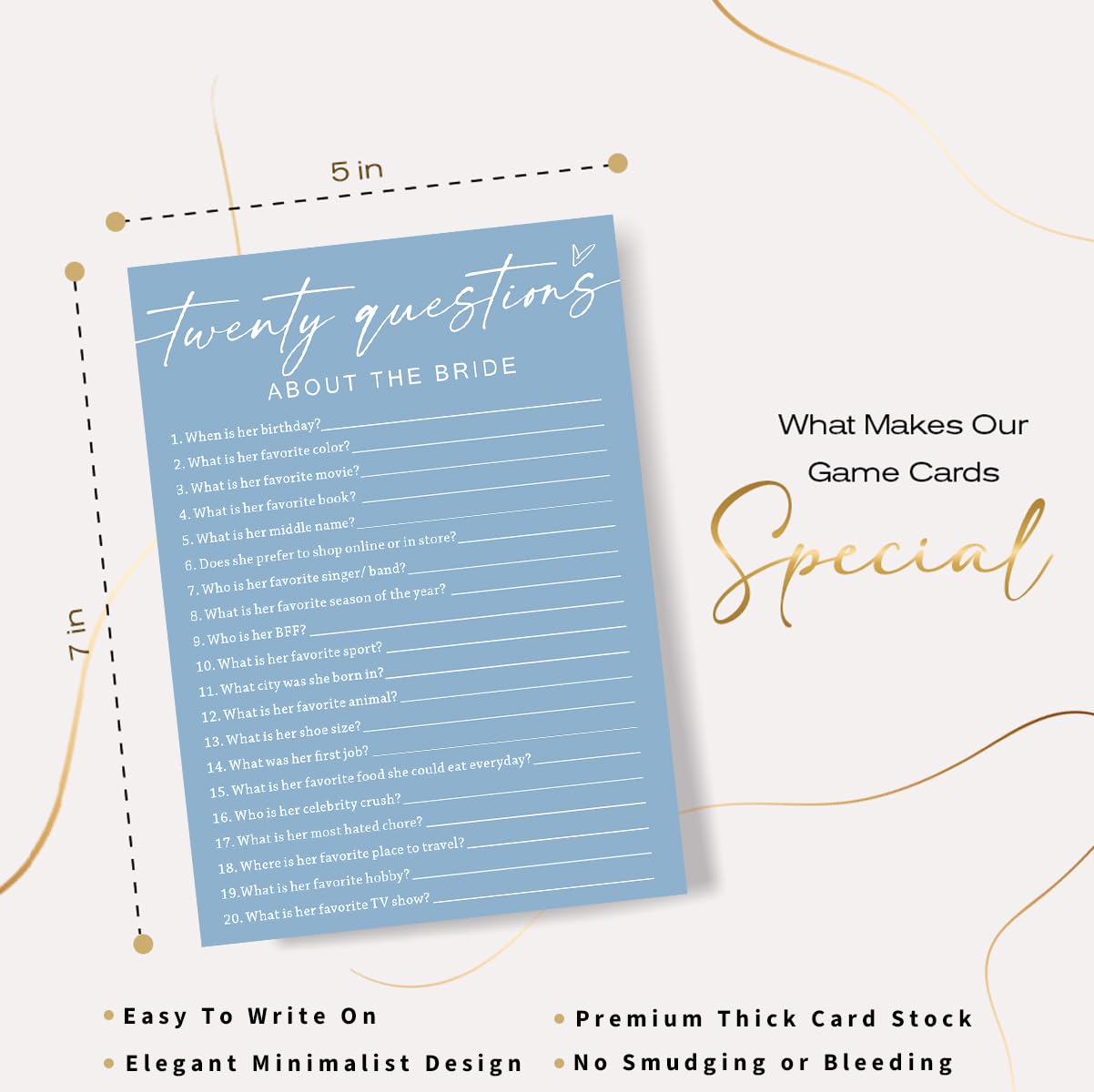 Wybgno minimalist blue wedding supplies for guests