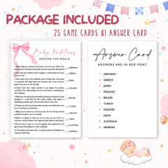 Wybgno pink bow design cards add charm to any baby shower