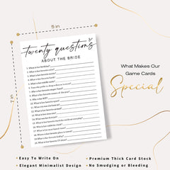 Wybgno twenty questions bride cardset captures fun for engagement party memories