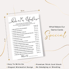 Wybgno wedding games cards, 5x7 size, easy to handle