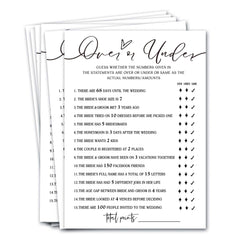 Wybgno wedding games cards, packaged set ready for quick shower fun