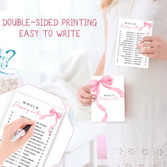5x7 inch cards provide ample space for guest responses.