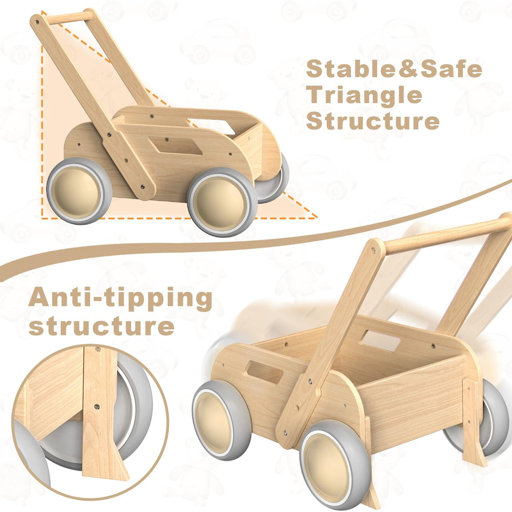 WyfKyd wooden baby walker easy assembly with included tools for quick setup.