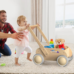 WyfKyd wooden baby walker in use during playtime encourages exploration and confidence.