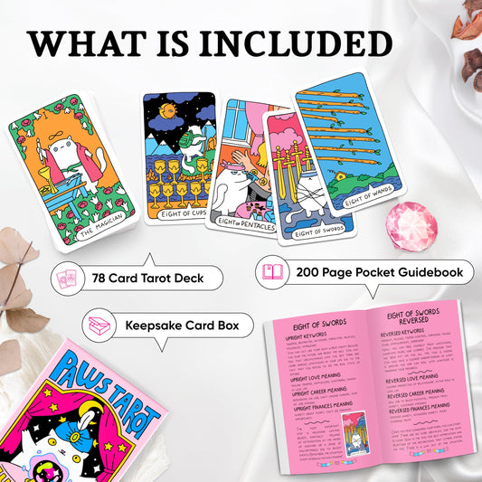 Wyspell cat tarot cards display vibrant archetypes for intuitive readings