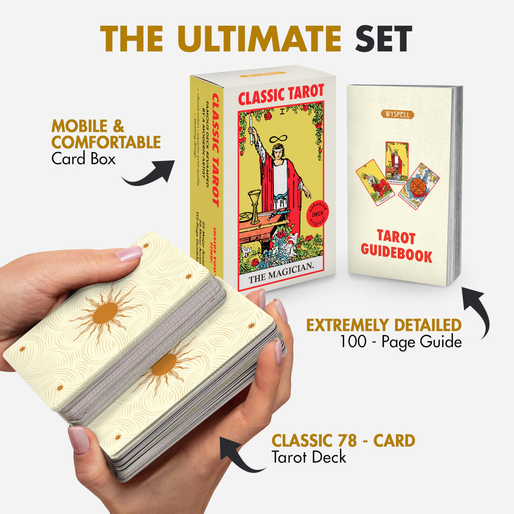 Wyspell Classic Tarot Cards artwork close-up highlights readable symbols for easy interpretation