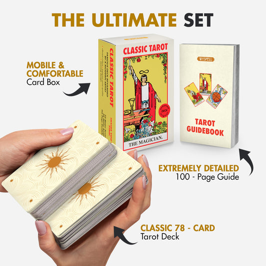 Wyspell Classic Tarot Cards artwork close-up highlights readable symbols for easy interpretation