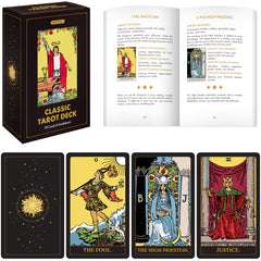 Wyspell Classic Tarot Cards for Beginners with dark cover for sturdy daily use.