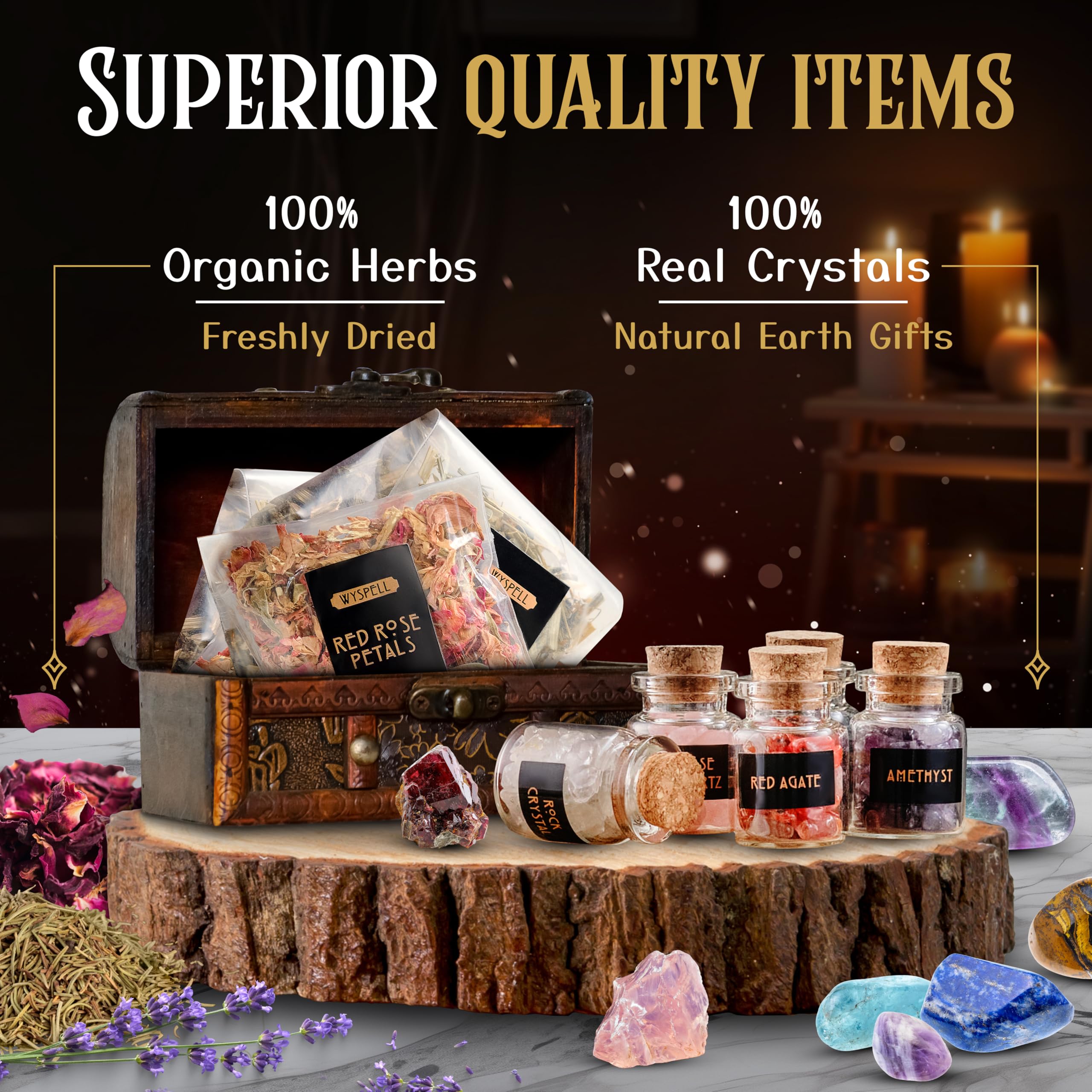 Wyspell Dried Herbs 14 pcs—fresh-scented botanicals for crafting spells