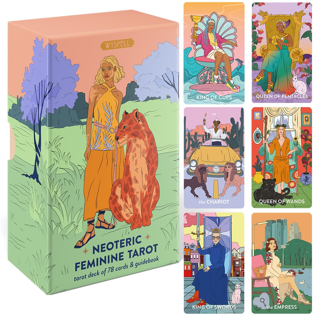 Wyspell Feminine Tarot Deck cover in pastel pink, ideal for gifting beginners.
