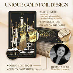 Wyspell gold-foil-edges close-up, luxurious feel for focused candlelit sessions.