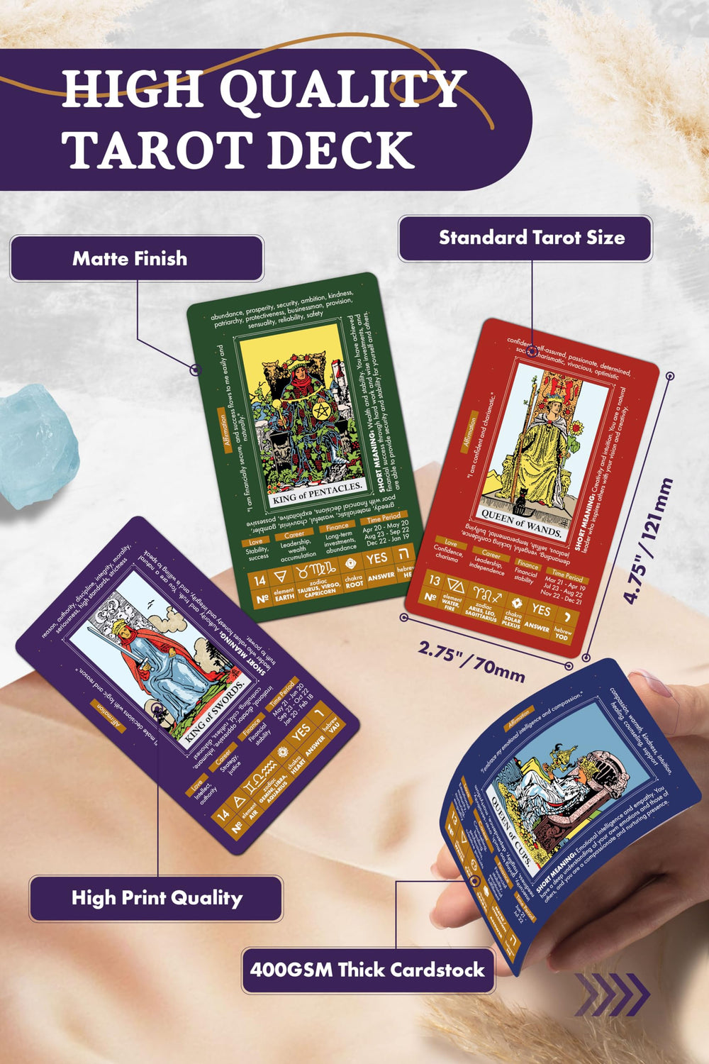 Wyspell Tarot learning layouts preview demonstrate versatile reading options.
