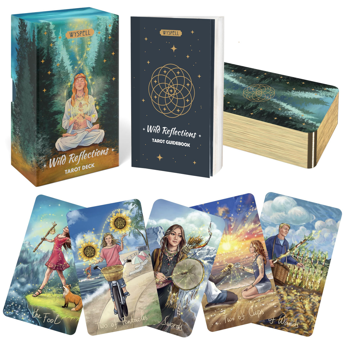 Wyspell Wild Reflections deck front cover showcasing nature-inspired art for beginners