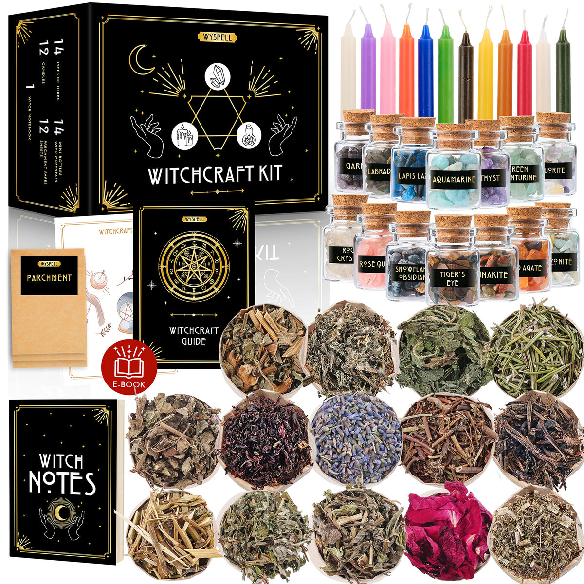 Wyspell Witchcraft Supplies Kit altar box for beginners—complete starter for rituals