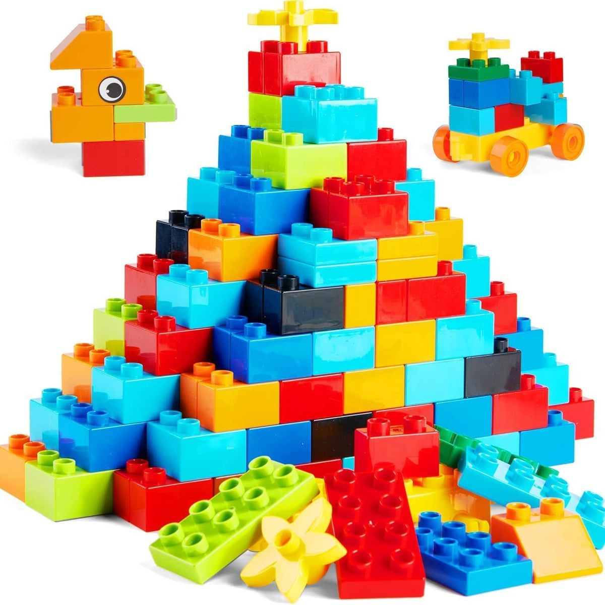 WYSWYG 240-piece building blocks set with large pieces for safe toddler play.