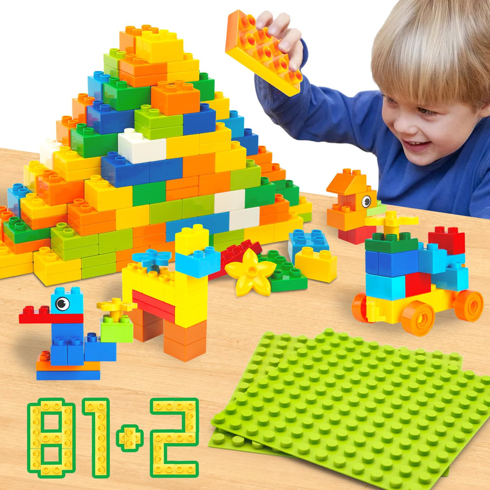 WYSWYG 81-piece large blocks with baseplates for imaginative play and stability