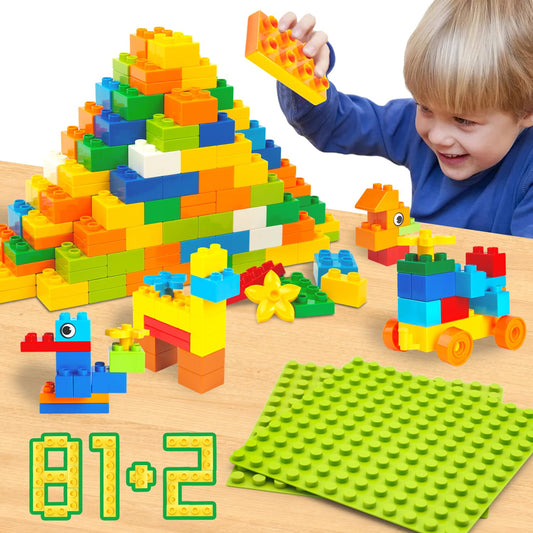 WYSWYG 81-piece large blocks with baseplates for imaginative play and stability