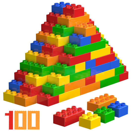 WYSWYG big building blocks 2x2 blocks in vibrant colors for imaginative play and fine motor growth.