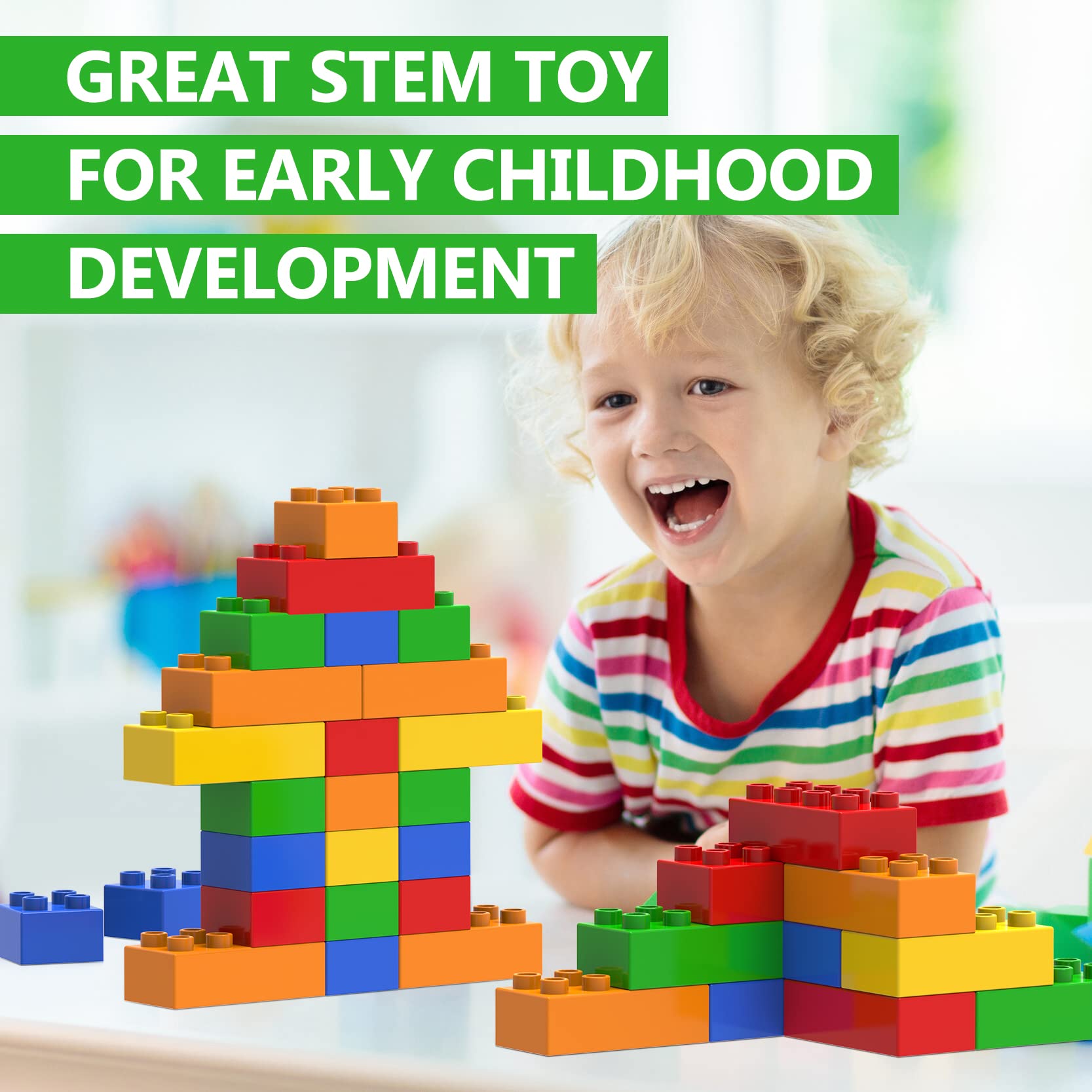 WYSWYG blocks feature durable ABS with BPA-free, safe play.