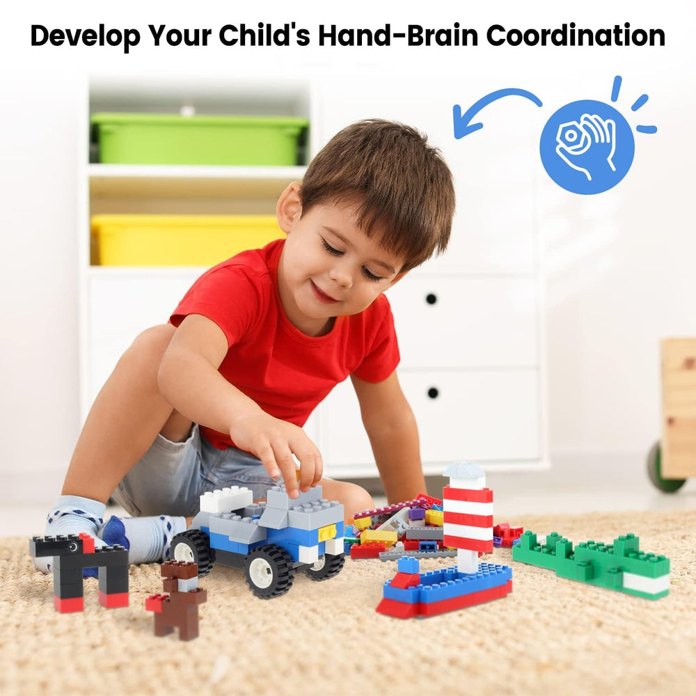 WYSWYG child playing with blocks highlights hands-on learning