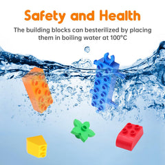 WYSWYG colorful building bricks encouraging color recognition during play