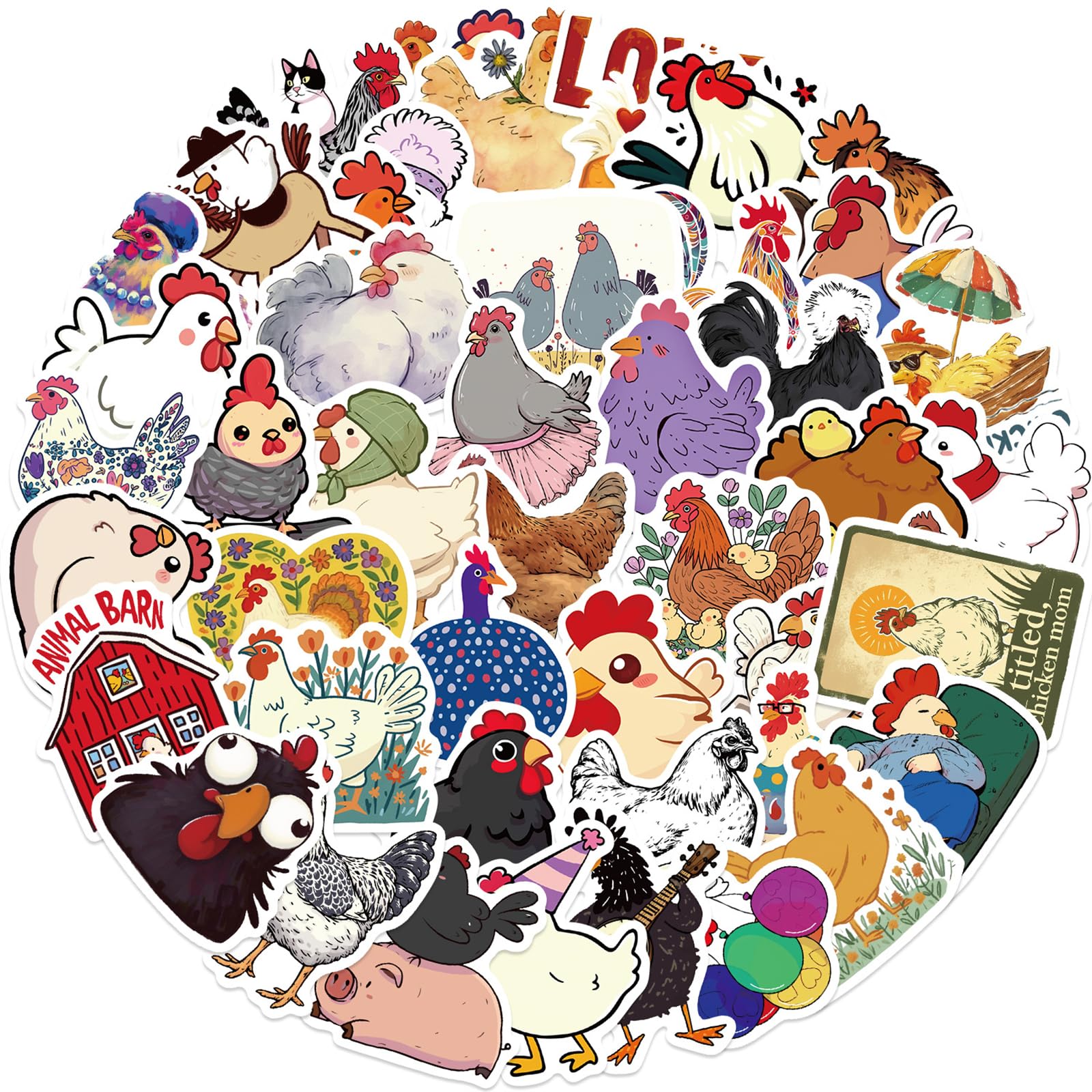 Wyyeleswm chicken stickers on laptop for durable, vibrant decoration.
