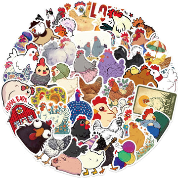 Wyyeleswm chicken stickers on laptop for durable, vibrant decoration.