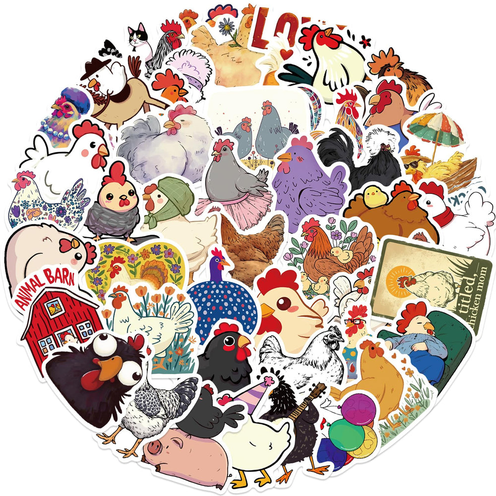 Wyyeleswm chicken stickers on laptop for durable, vibrant decoration.