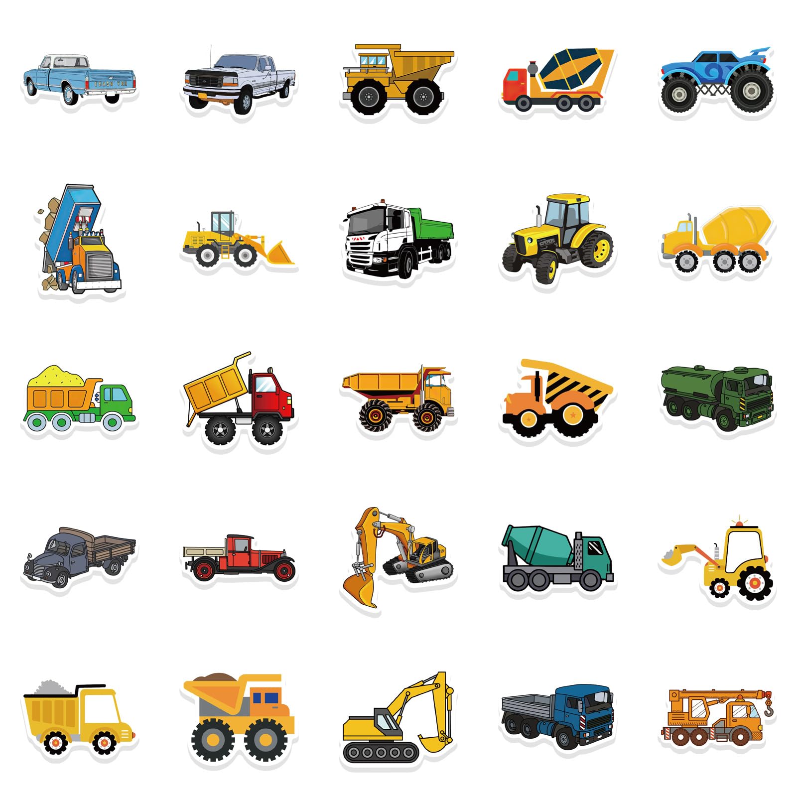 wyyeleswm construction vehicle stickers versatile for skateboards and mirrors