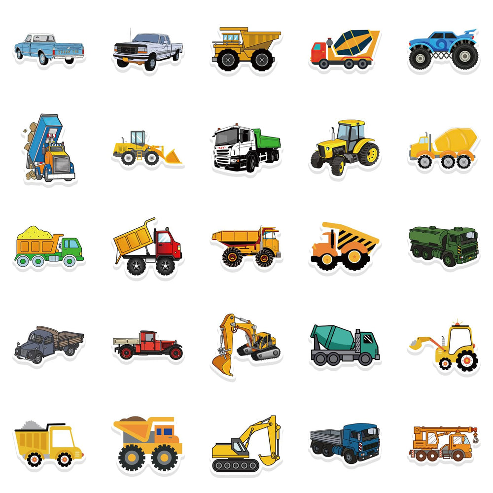 wyyeleswm construction vehicle stickers versatile for skateboards and mirrors