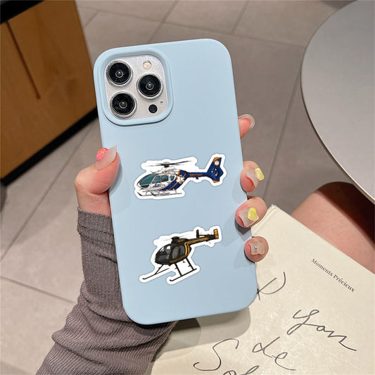 Wyyeleswm helicopter stickers on a laptop for vibrant, long-lasting design