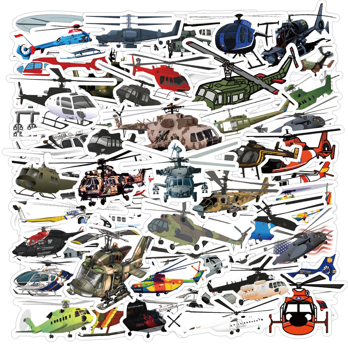 Wyyeleswm helicopter stickers on a water bottle for durable, waterproof decor