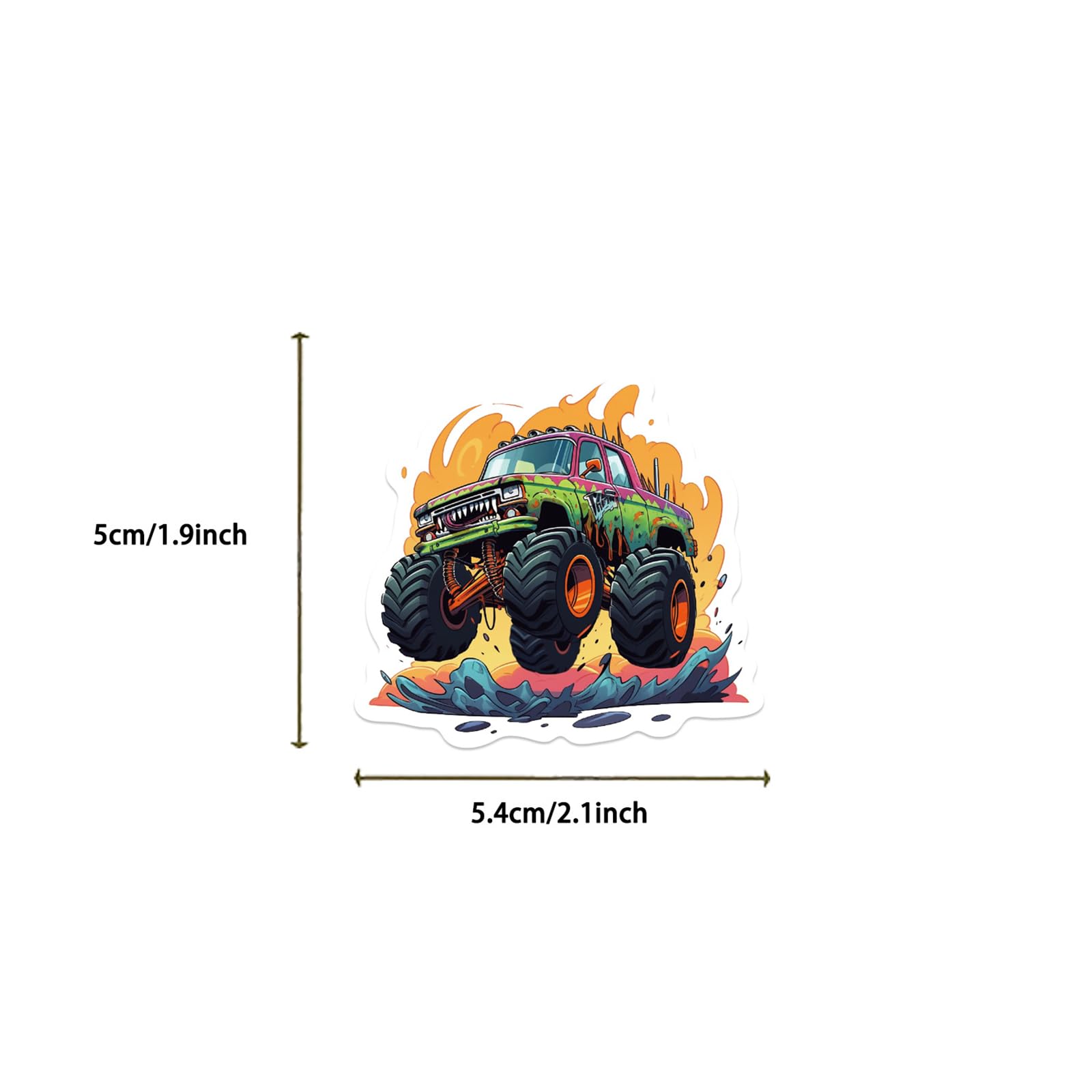 wyyeleswm Monster Truck sticker for car and bike; multipurpose decoration for transport.