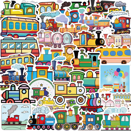Wyyeleswm train stickers on a water bottle offer splash-resistant vibrancy.