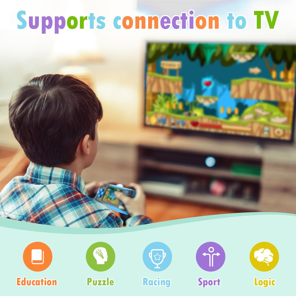 X-JOYKIDS tv output cable connected for big-screen gaming, shared family moments.