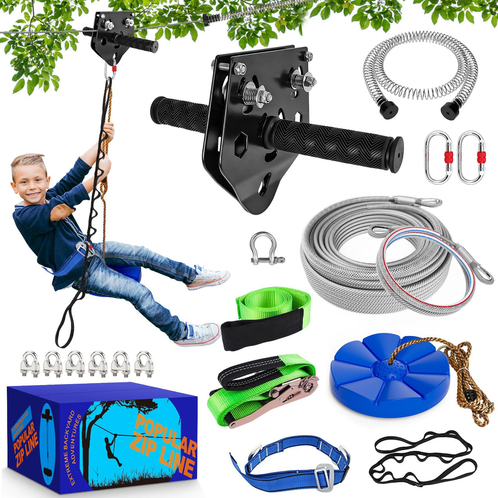 X XBEN zipline removable trolley for easy starting and smooth glide.
