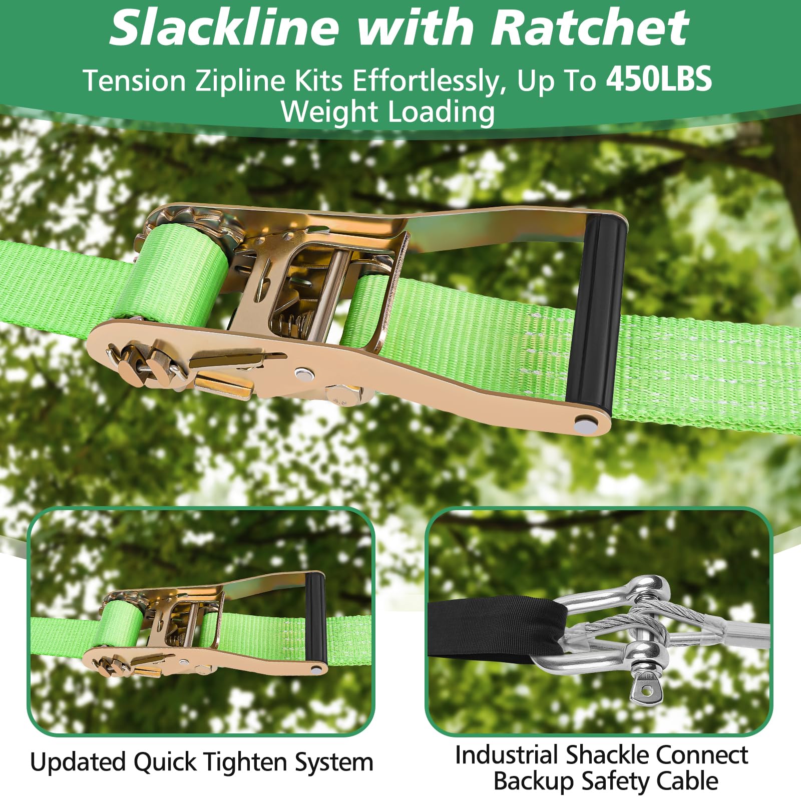 X XBEN zipline safety belt and seat for a secure family ride.