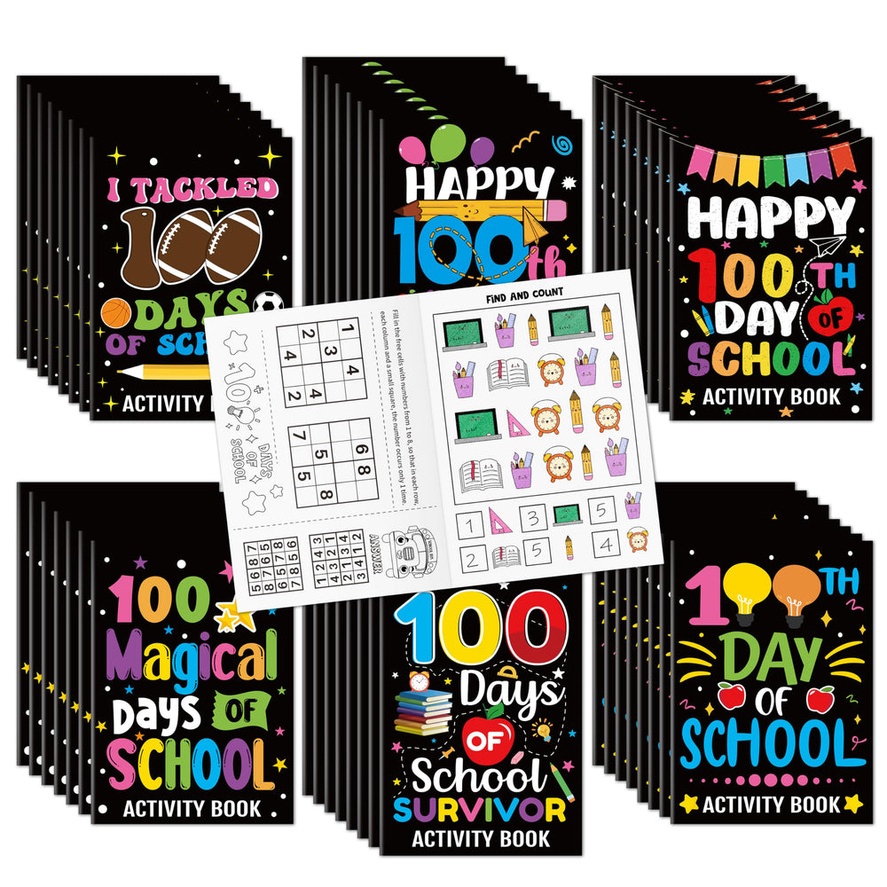 X1zuue black 100 days activity books pack for classrooms and events