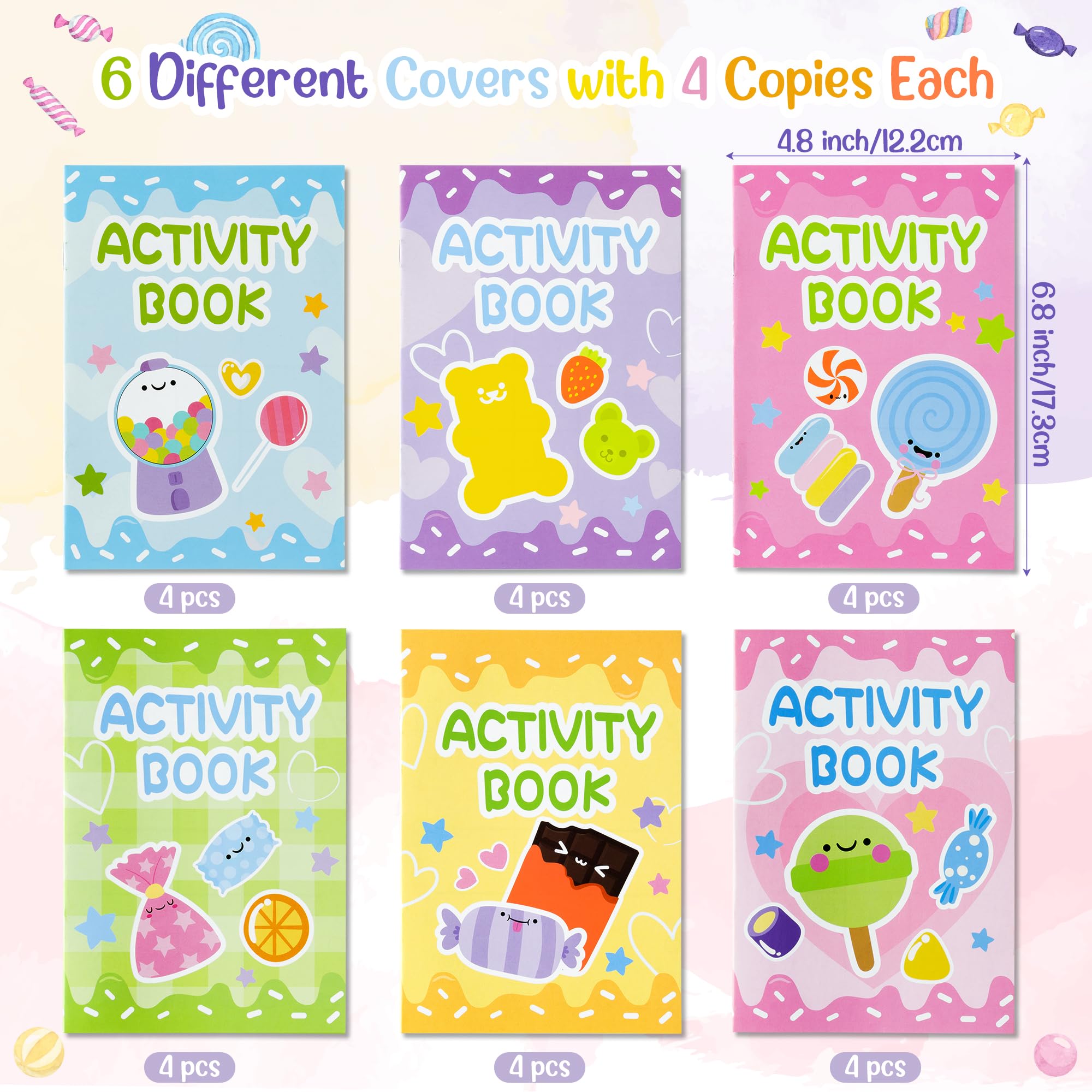 X1zuue Candy Activity Books inside pages show games and mazes for curious minds