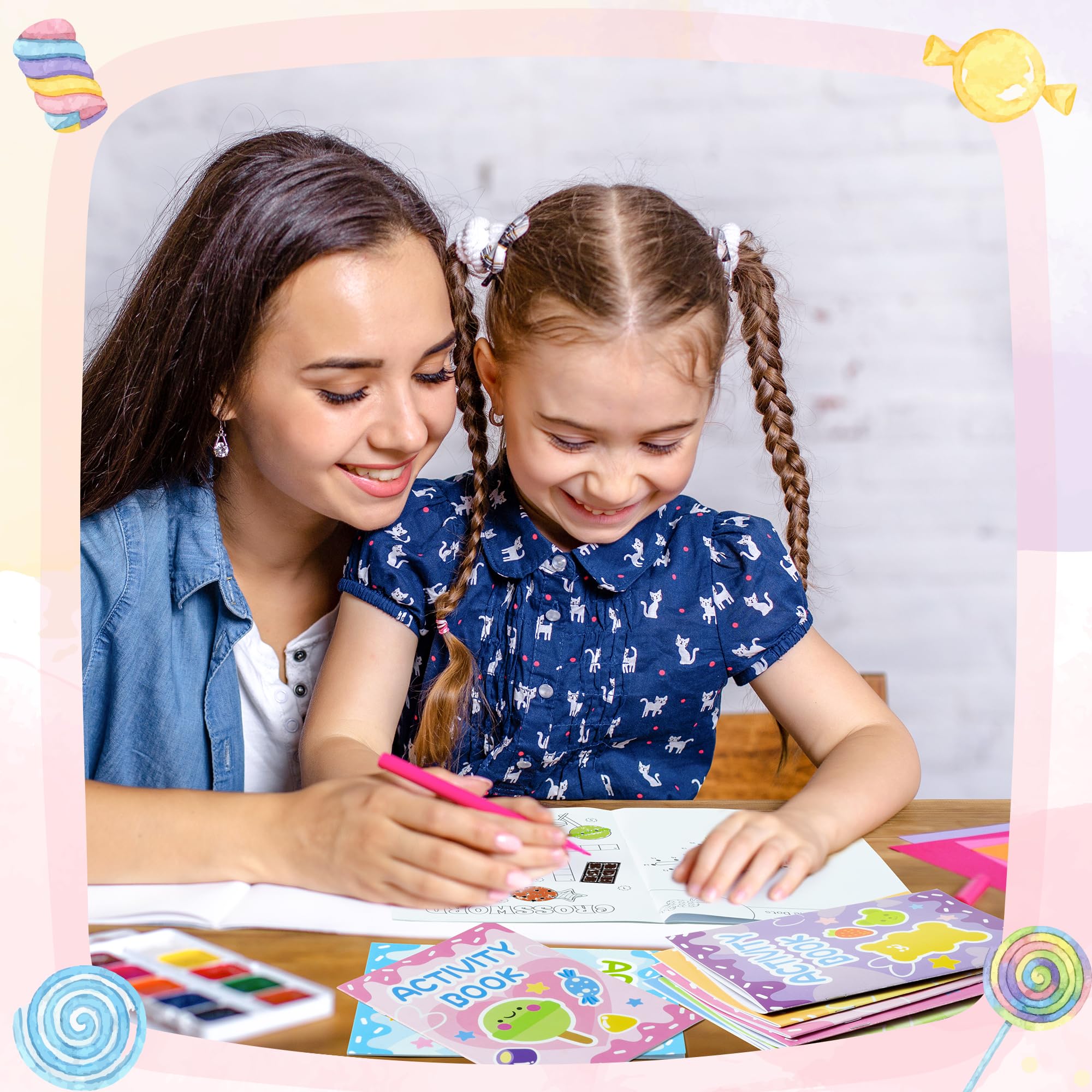 X1zuue Candy Activity Books word scramble page for spelling practice