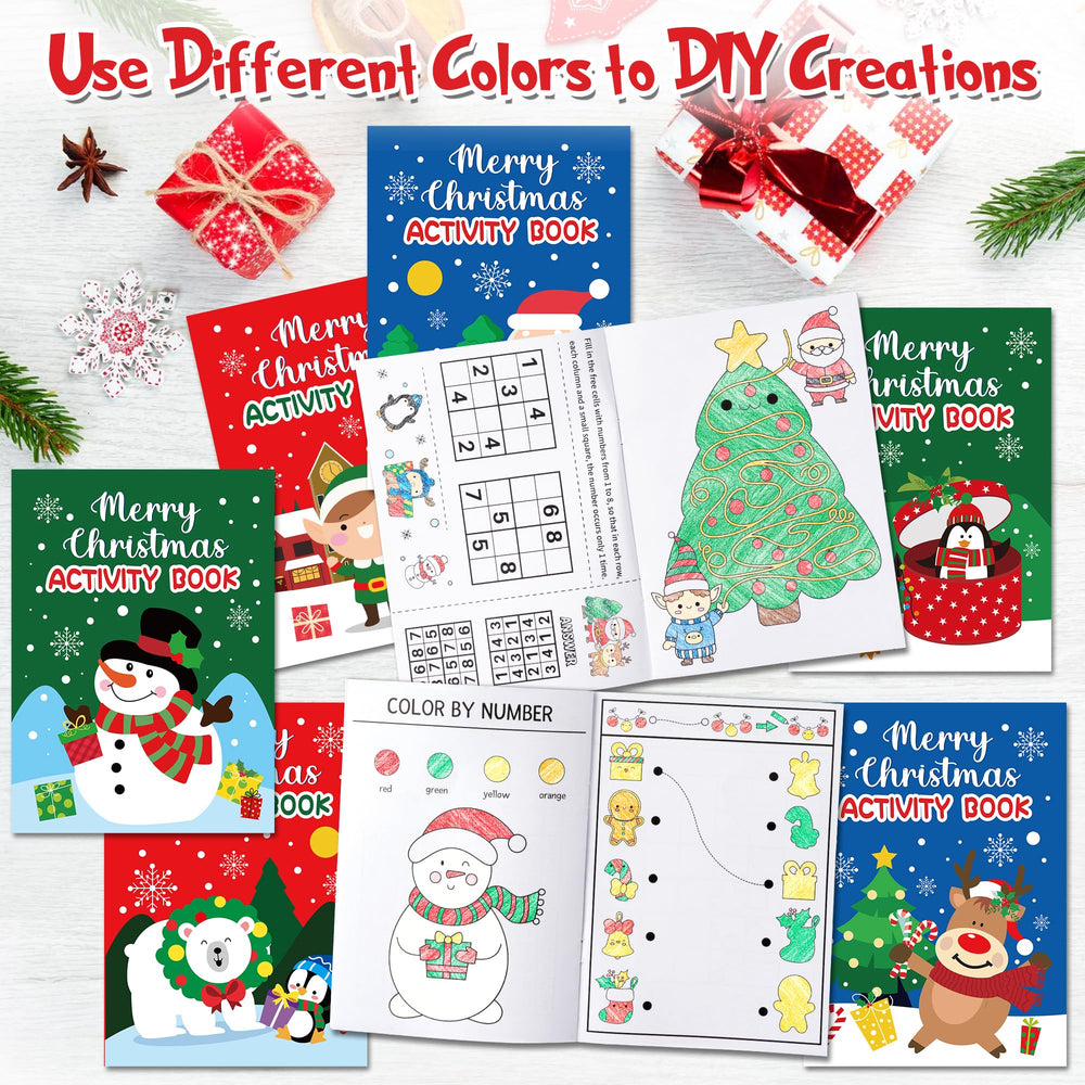 X1zuue Christmas activity book with moose motif for imaginative play.